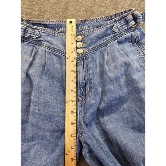 American Eagle Jeans Women’s Size 6 Relaxed Mom Jeans Medium Wash Triple Button - Picture 10 of 11